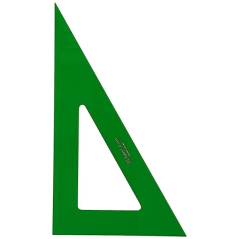 Équerre technique verte transparente