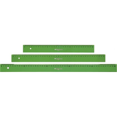 Règle technique verte transparente