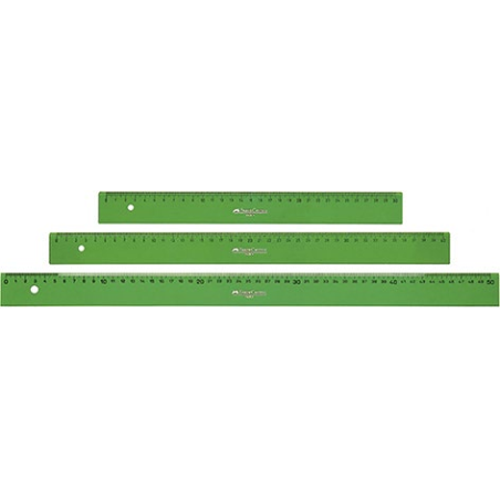 Règle technique verte transparente