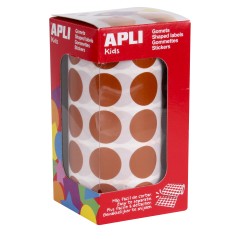 ✅ Autocollants Apli Ronds Marron Ø 20 mm - 59 Feuilles Prédécoupées - 1770 Autocollants par Rouleau - Adhés en stock