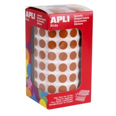 ✅ Stickers Apli Ronds Marron Ø 10,5 mm - 59 Feuilles Prédécoupées - 5192 Stickers par Rouleau - Idéal pour en stock