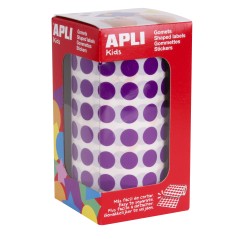 ✅ Apli Stickers Ronds Lilas Ø 10.5mm - 59 Feuilles Prédécoupées - 5192 Stickers par Rouleau - Idéal pour le en stock