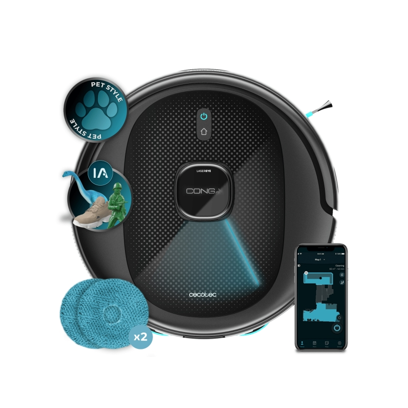 Aspirateur robot Cecotec Conga 9990 AI Spin Noir