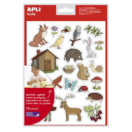 ✅ LOT de 5 Sachet Apli de Stickers Thème Forêt - 276 Stickers sur 12 Feuilles - Adhésif Amovible - Idéal pou en stock