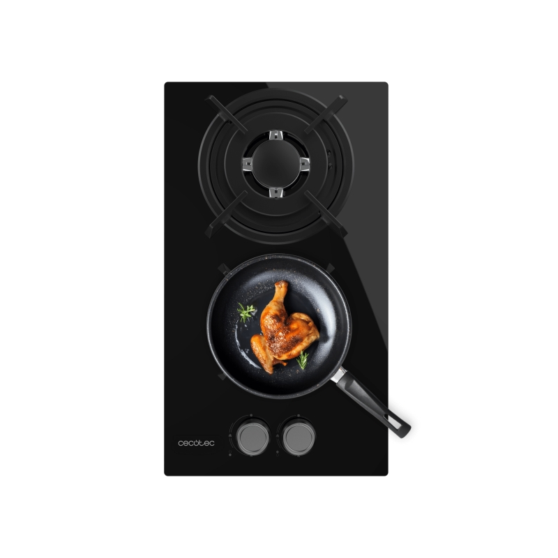 Cuisinière à gaz encastrable Cecotec 2 brûleurs noir Cuisinière à gaz encastrable Cecotec 2 brûleurs noir