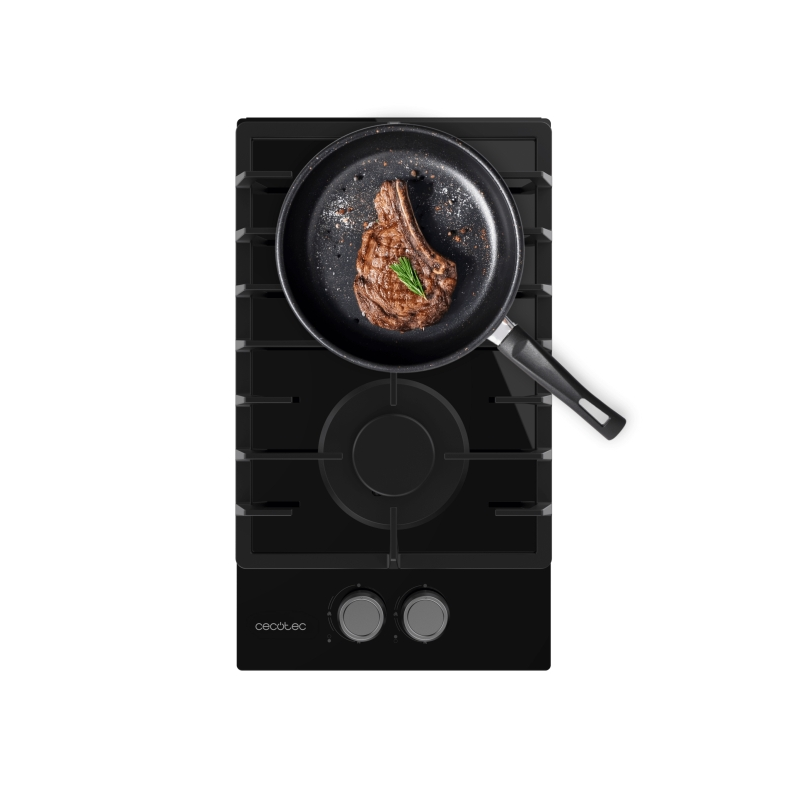 Cuisinière à gaz encastrable Cecotec 2 brûleurs noir Cuisinière à gaz encastrable Cecotec 2 brûleurs noir