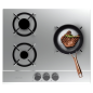 Cuisinière à gaz encastrable Cecotec 3 brûleurs acier