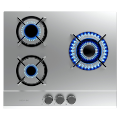 Cuisinière à gaz encastrable Cecotec 3 brûleurs acier