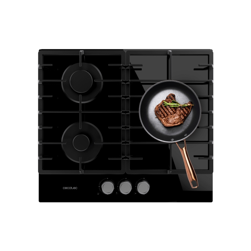 Cuisinière à gaz encastrable Cecotec 3 brûleurs noir