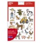 LOT de 5 Apli Sac d'autocollants sur le thème de la ferme - 276 autocollants sur 12 feuilles - Adhésif amovible - Idéal pour