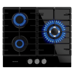 Cuisinière à gaz encastrable Cecotec 3 brûleurs noir