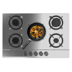 Cuisinière gaz encastrable acier