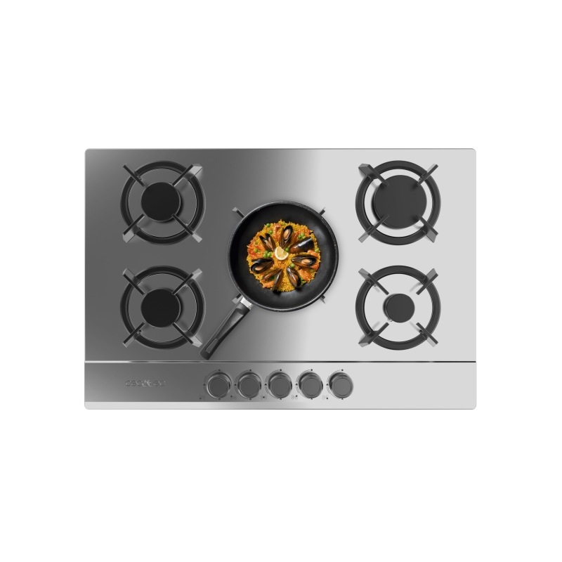 Cuisinière à gaz encastrable Cecotec 5 brûleurs acier