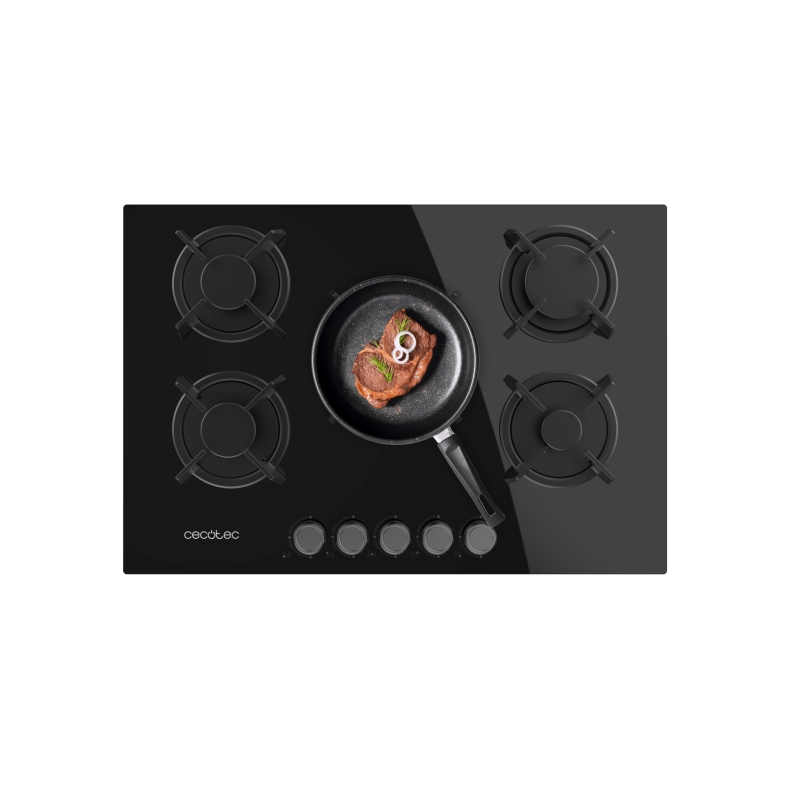 Cuisinière gaz encastrable Cecotec 5 feux noire