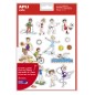 LOT de 5 Apli Bag d'autocollants sur le thème du sport - 51 autocollants sur 3 feuilles - Illustrations amusantes pour