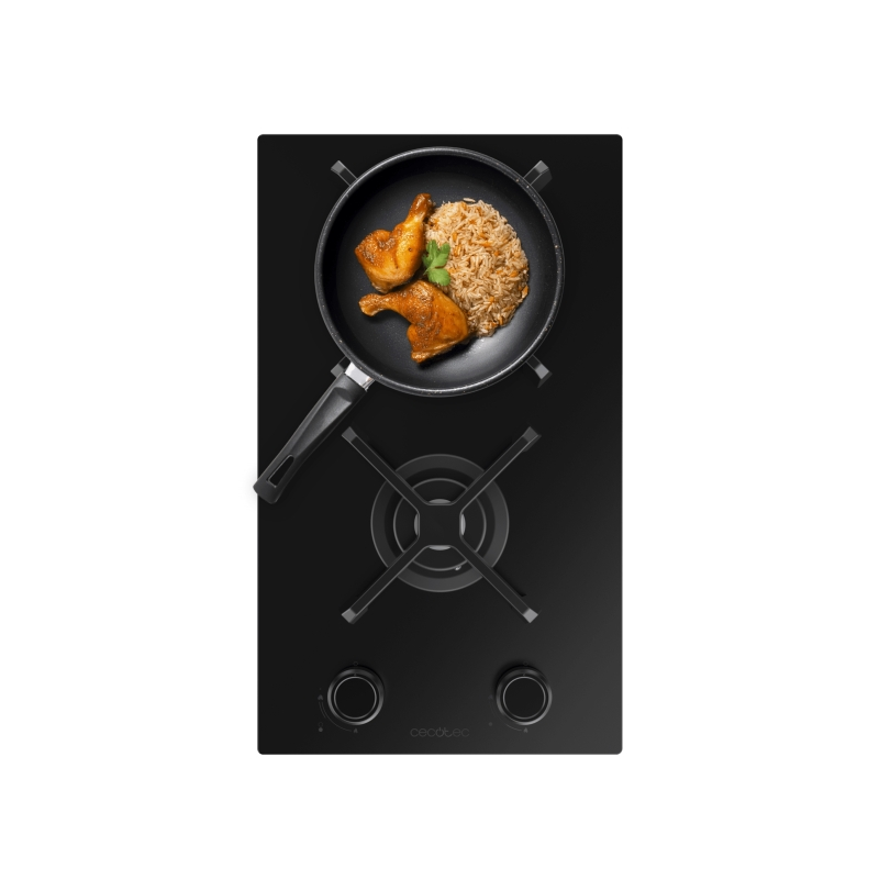 Plaque de cuisson gaz encastrable Cecotec 2 brûleurs noir