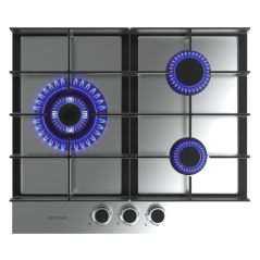 Cuisinière gaz encastrable Cecotec 3 brûleurs acier
