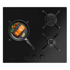 Plaque de cuisson gaz noire encastrable