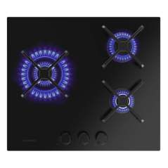 Plaque de cuisson gaz encastrable Cecotec 3 feux noir