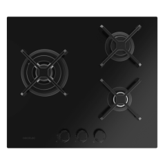 Plaque de cuisson gaz encastrable noire