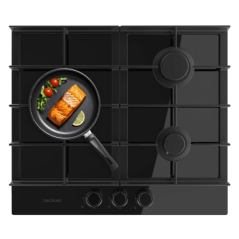 Cuisinière gaz encastrable noire