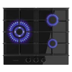 Cuisinière gaz encastrable Cecotec 3 brûleurs noir