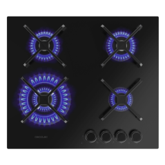 Cuisinière gaz encastrable Cecotec 4 brûleurs noir