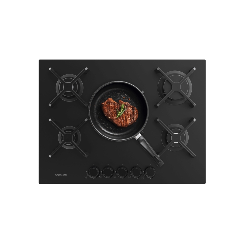 Cuisinière à gaz encastrable Cecotec 5 brûleurs noir Cuisinière à gaz encastrable Cecotec 5 brûleurs noir