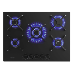 Cuisinière à gaz encastrable Cecotec 5 brûleurs noir
