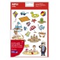 LOT de 5 Apli Sac d'autocollants sur le thème de la plage - 66 autocollants sur 3 feuilles - Illustrations d'animaux et