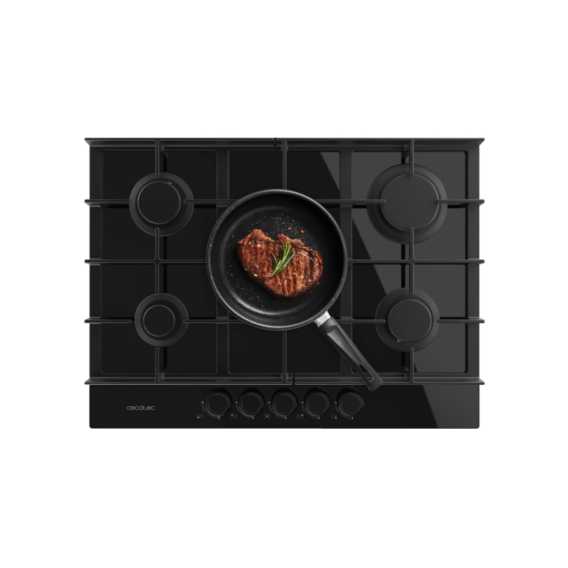 Cuisinière gaz encastrable Cecotec 5 brûleurs noire Cuisinière gaz encastrable Cecotec 5 brûleurs noire