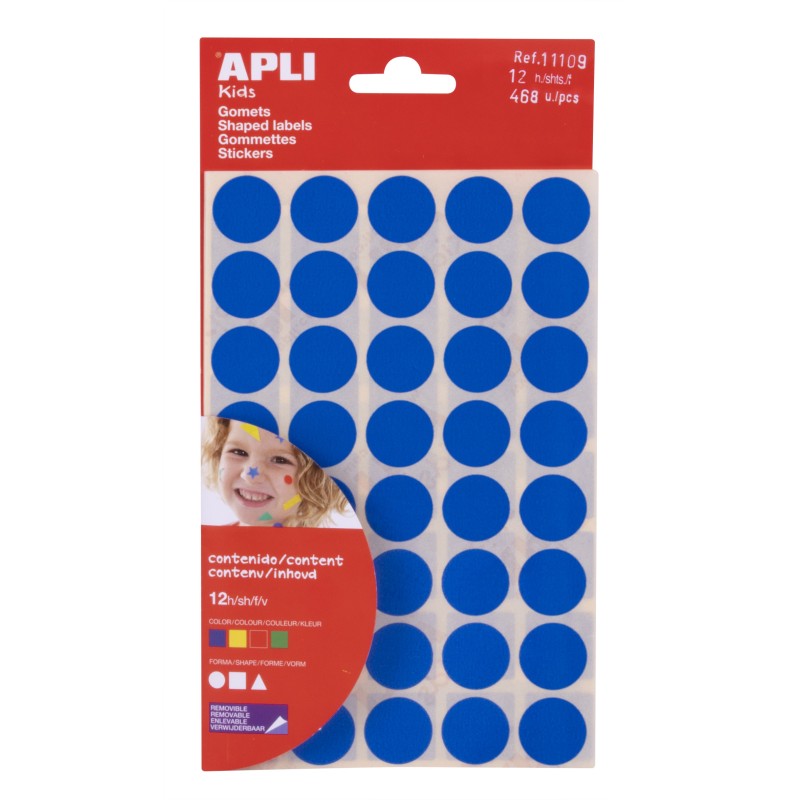 LOT de 10 Sachet Apli de Gomets Adhésifs Permanents - 468 Gomets Assortis - Idéal pour Développer les Compétences et la