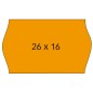 Apli Etiquettes Orange Amovibles 26x16mm pour Machines de Prix 2 Lignes - Lot de 6 Rouleaux - Bords Sinusoïdaux - Marquage
