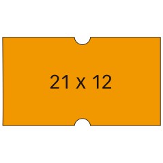 ✅ Etiquettes Apli 21x12mm Orange pour Machines à Prix 1 Ligne - Pack de 6 Rouleaux de 1000 Etiquettes/Rouleau - en stock