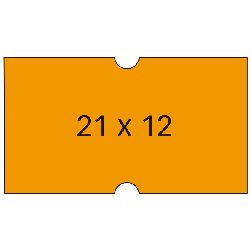 Etiquettes Apli 21x12mm Orange pour Machines à Prix 1 Ligne - Pack de 6 Rouleaux de 1000 Etiquettes/Rouleau - Adhésif Amovible