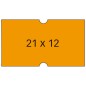 Etiquettes Apli 21x12mm Orange pour Machines à Prix 1 Ligne - Pack de 6 Rouleaux de 1000 Etiquettes/Rouleau - Adhésif Amovible