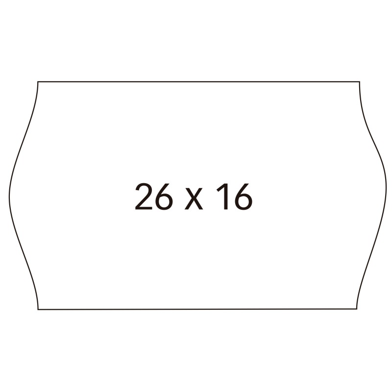 Étiquettes blanches Apli pour étiqueteuses de prix à 2 lignes - Taille 26 x 16 mm - Adhésif permanent avec bords sinusoïdaux