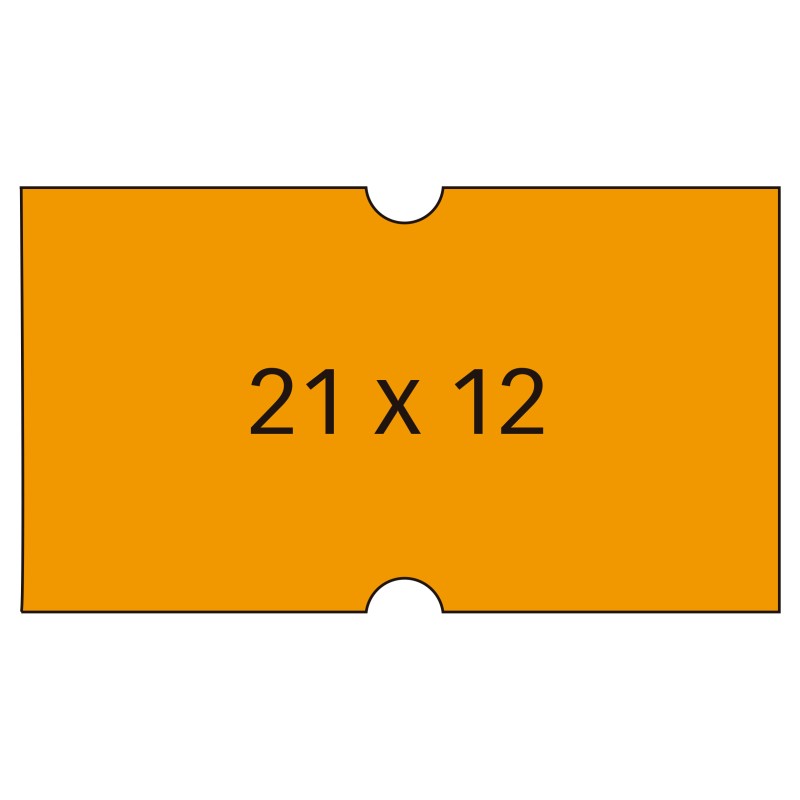 Etiquettes Apli Orange pour Machines à Prix 1 Ligne - Format 21x12mm - Lot de 6 Rouleaux - Adhésif Permanent - Compatible avec