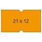 Etiquettes Apli Orange pour Machines à Prix 1 Ligne - Format 21x12mm - Lot de 6 Rouleaux - Adhésif Permanent - Compatible avec