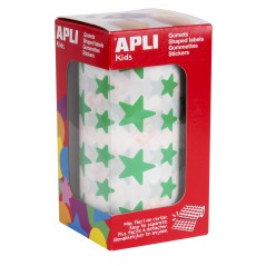 â Apli Gomets Green Star - 12,5 mm et 19,5 mm - AdhÃ©sif permanent - 2360 Gomets par rouleau - IdÃ©al pour les Ã en stock