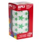 Apli Gomets Green Star - 12,5 mm et 19,5 mm - Adhésif permanent - 2360 Gomets par rouleau - Idéal pour les écoles et les