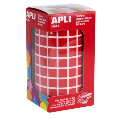 â Apli Red Square Stickers - Taille 10x10mm - 59 Feuilles PrÃ©dÃ©coupÃ©es - 6372 Autocollants par Rouleau - AdhÃ en stock