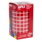 Apli Red Square Stickers - Taille 10x10mm - 59 Feuilles Prédécoupées - 6372 Autocollants par Rouleau - Adhésif à Base d'Eau