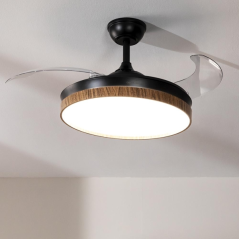 ventilateur plafond noir LED