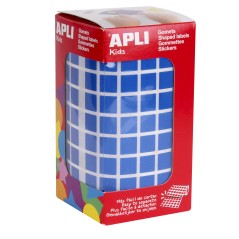 ✅ Stickers Carrés Apli Bleu - 10x10mm - 59 Feuilles Prédécoupées - 6372 Stickers par Rouleau - Idéal pour l en stock