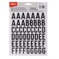 LOT de 5 Apli Lettres Adhésives Majuscules Adhésives - Hauteur 25mm - Couleur Noir - Paquet de 4 Feuilles de 209 Lettres