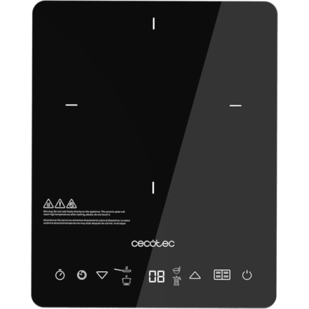 Plaque à induction portable Cecotec Full Crystal Onyx noire
