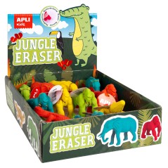 Gommes animaux jungle couleurs vives