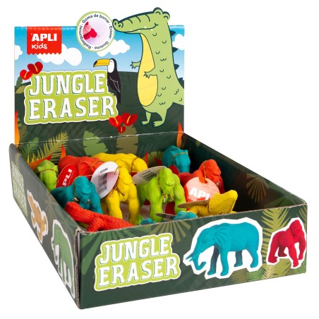 Gommes animaux jungle couleurs vives