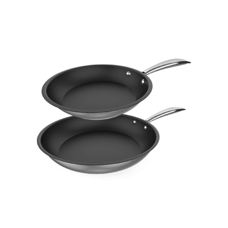 Lot de 2 poêles Cecotec Polka Classy Steel 20 et 24 cm noir